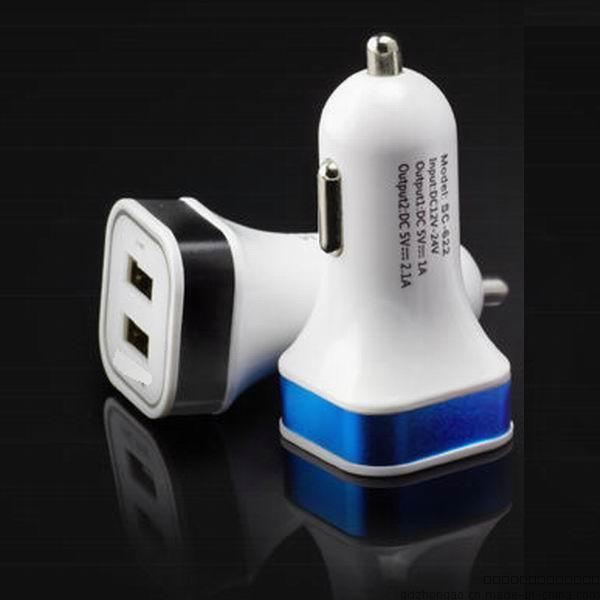 新款迷你 双USB车充 ce认证 car charger 5v3a车充